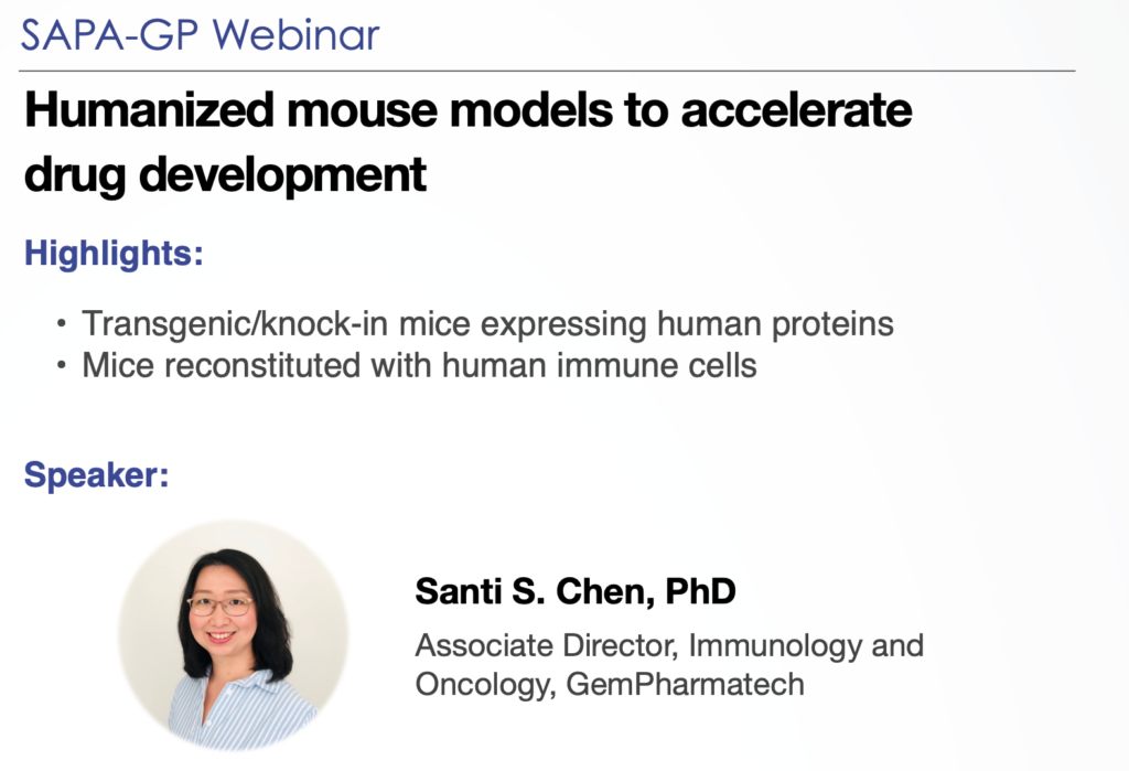 Humanized Mouse Models Webinar flyer