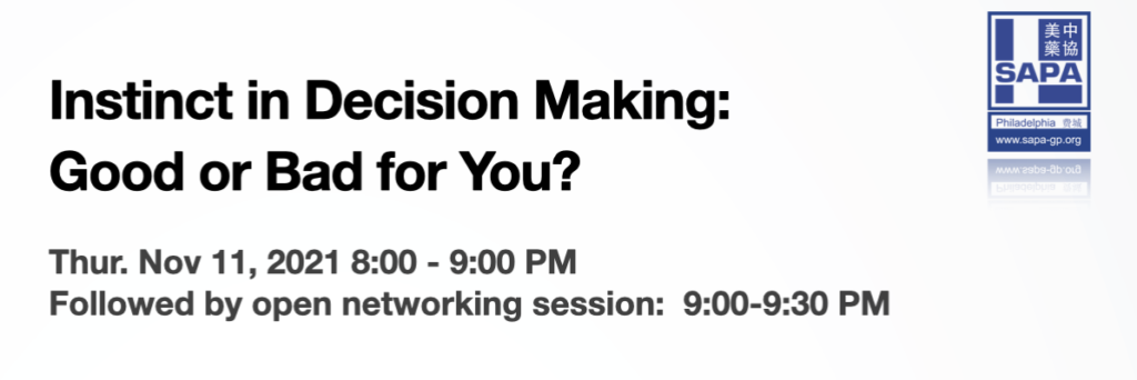 Instinct in Decision Making Webinar flyer